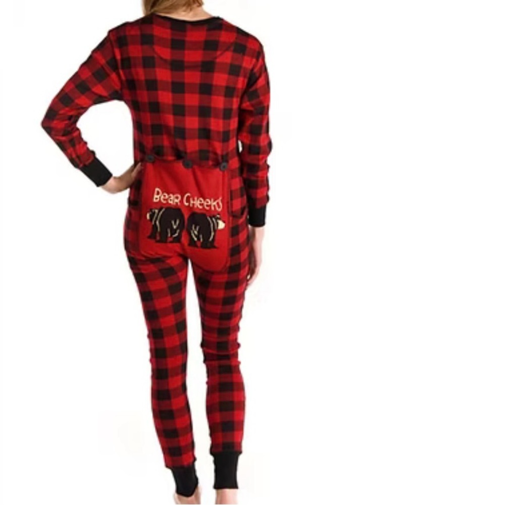 Lazy One Alaska Red and Black Plaid Onesie Pajamas